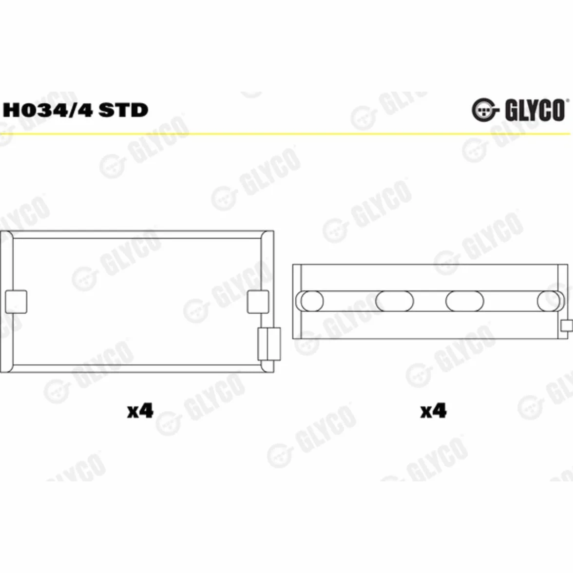 Cuscinetto Albero A Gomiti Glyco H034/4 STD