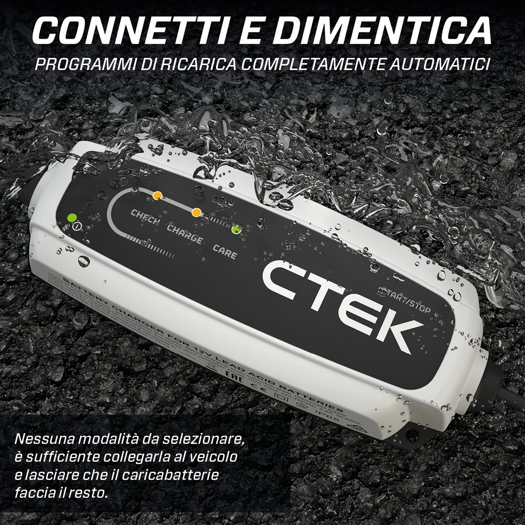 CTEK CT5 START/STOP, Caricabatterie 12V, Mantenitore Di Carica Per Batteria Auto, Caricabatterie Intelligente Desolfatore Con Sistema Di Mantenimento
