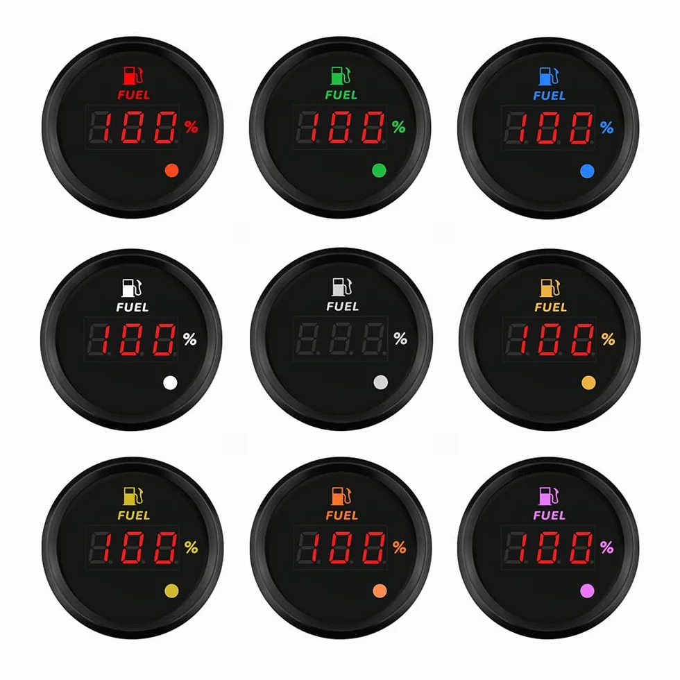 ELING Misuratore livello carburante digitale 52mm 0-190ohm 9-32V per SUV RV