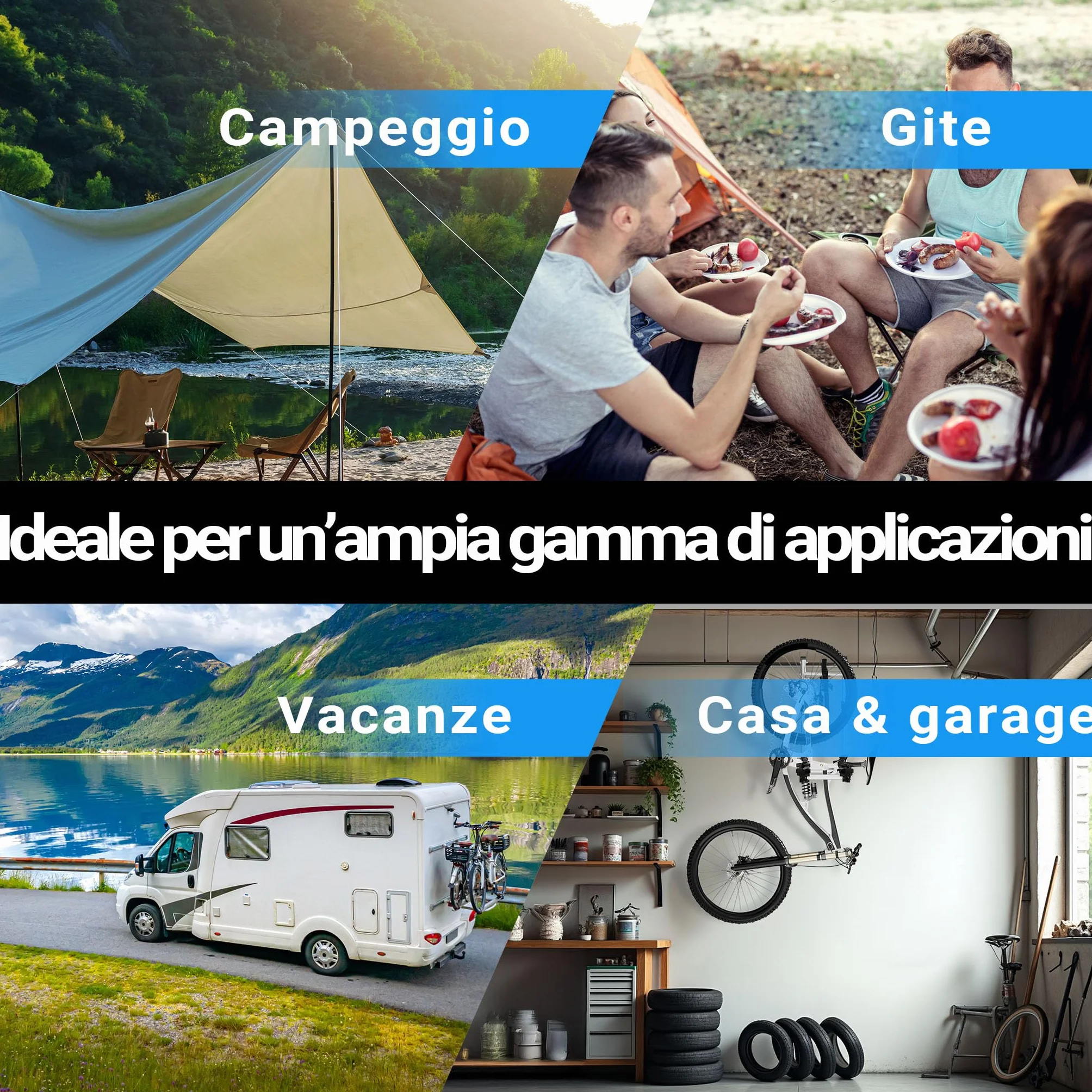 Wiltec Portabici camper per 2 biciclette, portabiciclette da montare alla scaletta, portata fino a 30 kg, in alluminio robusto, universale