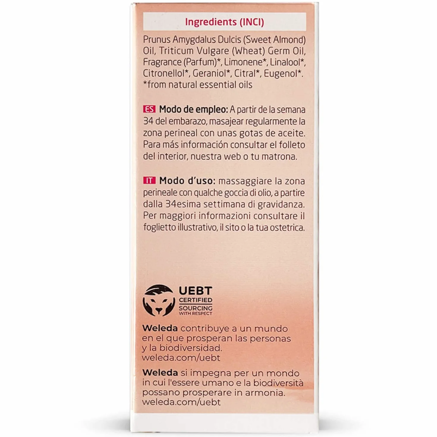 Weleda Olio Massaggio Perineale 50 ml per Pavimento Pelvico Pre e Post Gravidanza