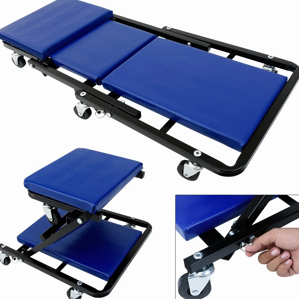 Deuba® 2in1 Carrello sotto Auto Sgabello da Officina Lettino Sottomacchina Carico Max 150 kg Pedana Montaggio Riparazioni Meccanico con 6 Ruote
