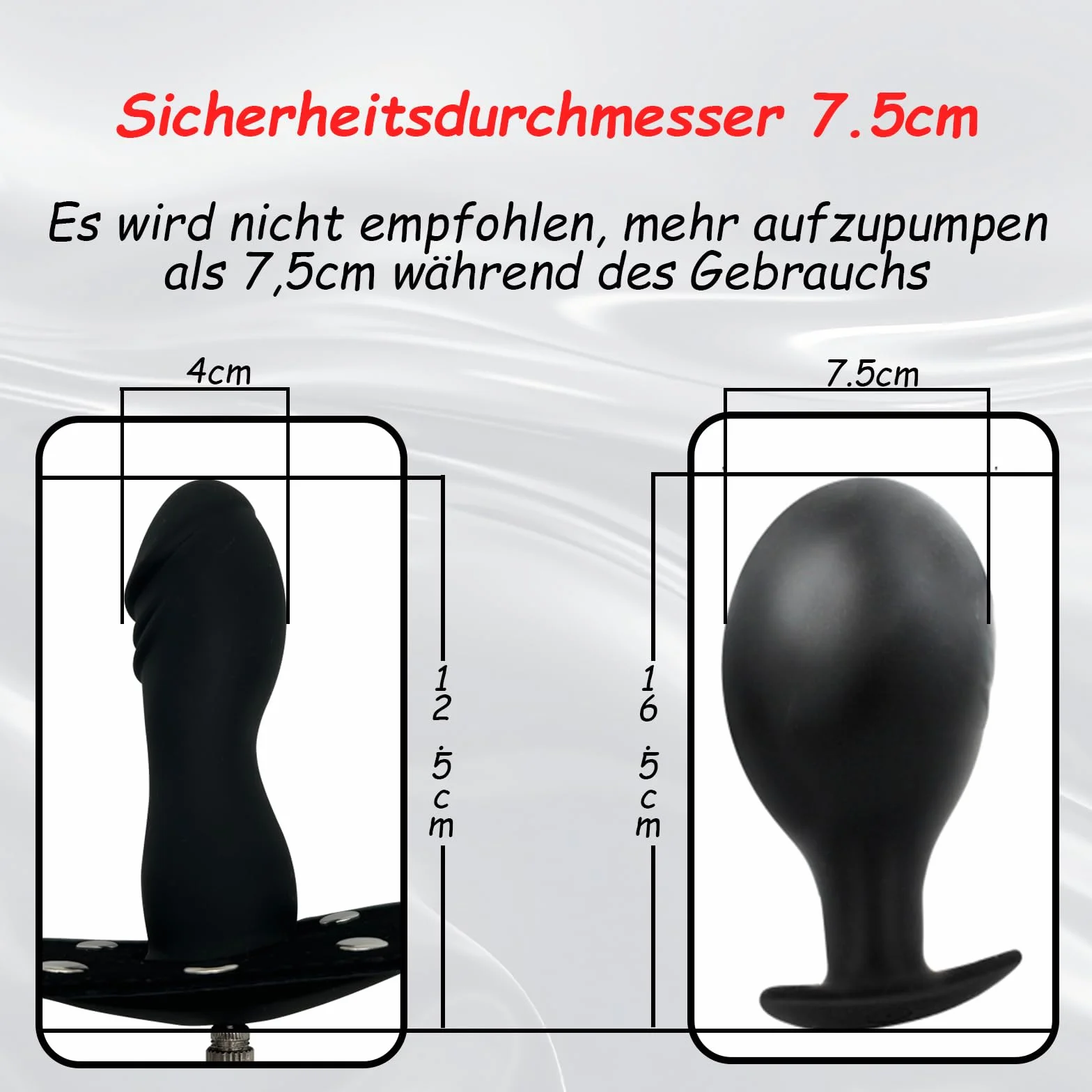 Bavaglio Gonfiabile in Silicone per Bondage, Gag Bocca Dildo Nero, Palla Regolabile, Giocattolo Sessuale per Donne