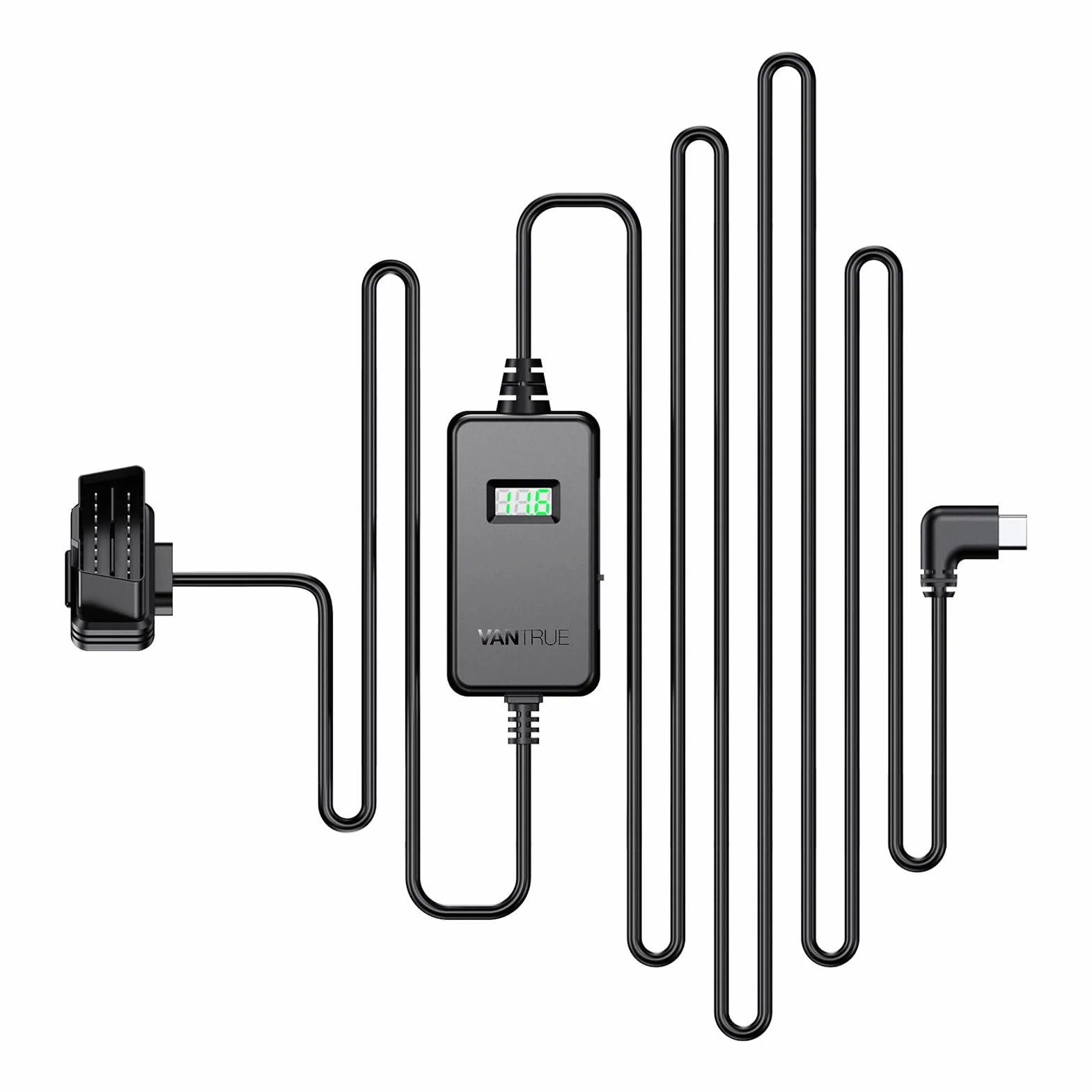 Vantrue VP04 Display USB C OBD 3 livelli protezione bassa tensione 11,6-24,4 V monitoraggio parcheggio 3 m