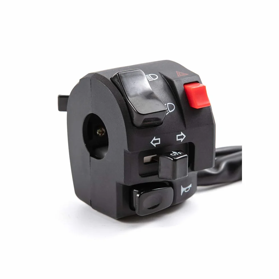 Interruttore universale per moto 7/8" 22 mm con pulsante clacson lampeggiante fendinebbia
