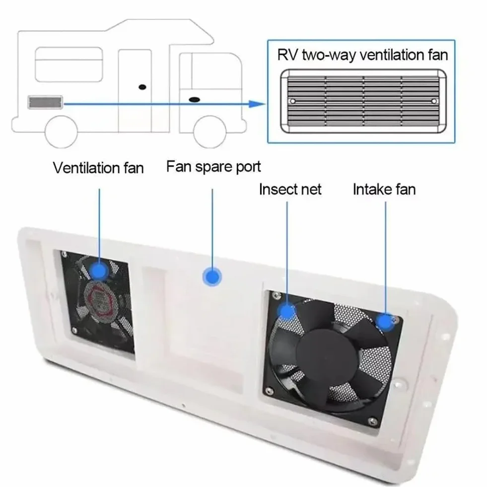 Ventilatore per frigorifero 3 ventole silenziose ABS CC 6 W 479x189 mm bianco