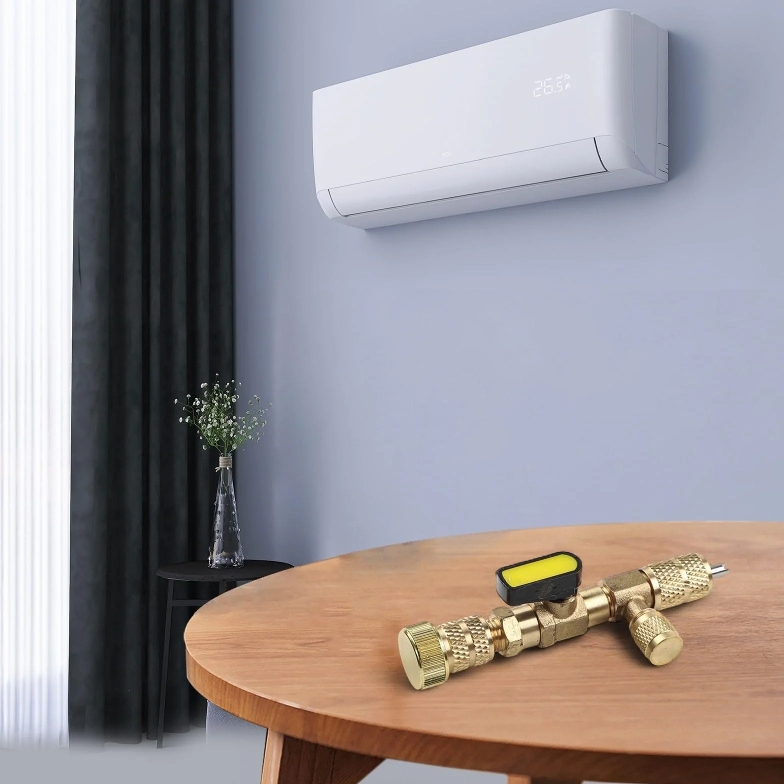 Zawór rdzenia narzędzie do usuwania z mosiądzu adapterem, zestaw naprawczy HVAC R12 R22 R410A R32 AC, 10 sztuk nakrętek 5/16 1/4 cala