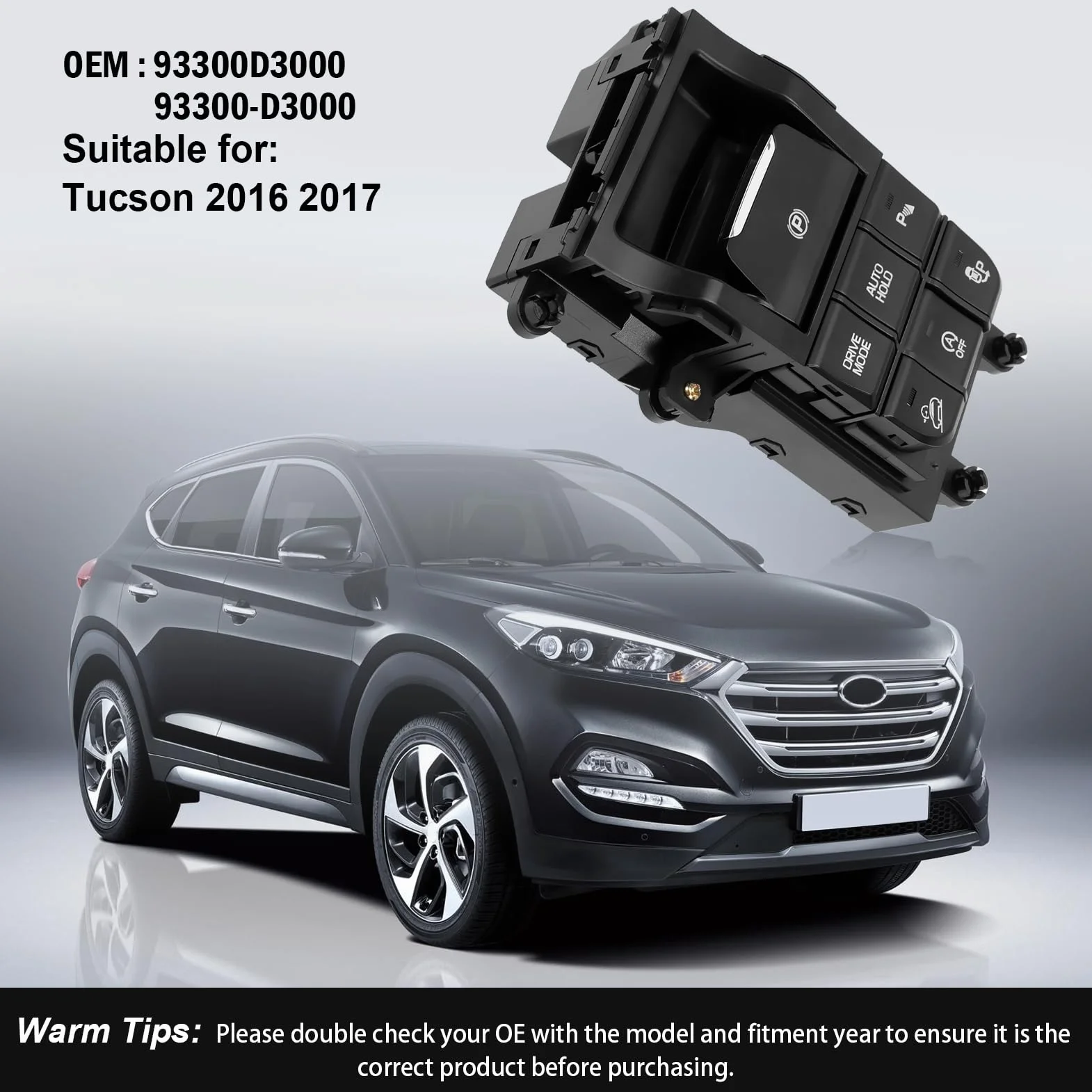 Attuatore freno di stazionamento per Tucson 2016-2017 93300D3000 93300-D3000 Interruttore freno a mano elettronico Console a flusso completo Freno di stazionamento elettrico