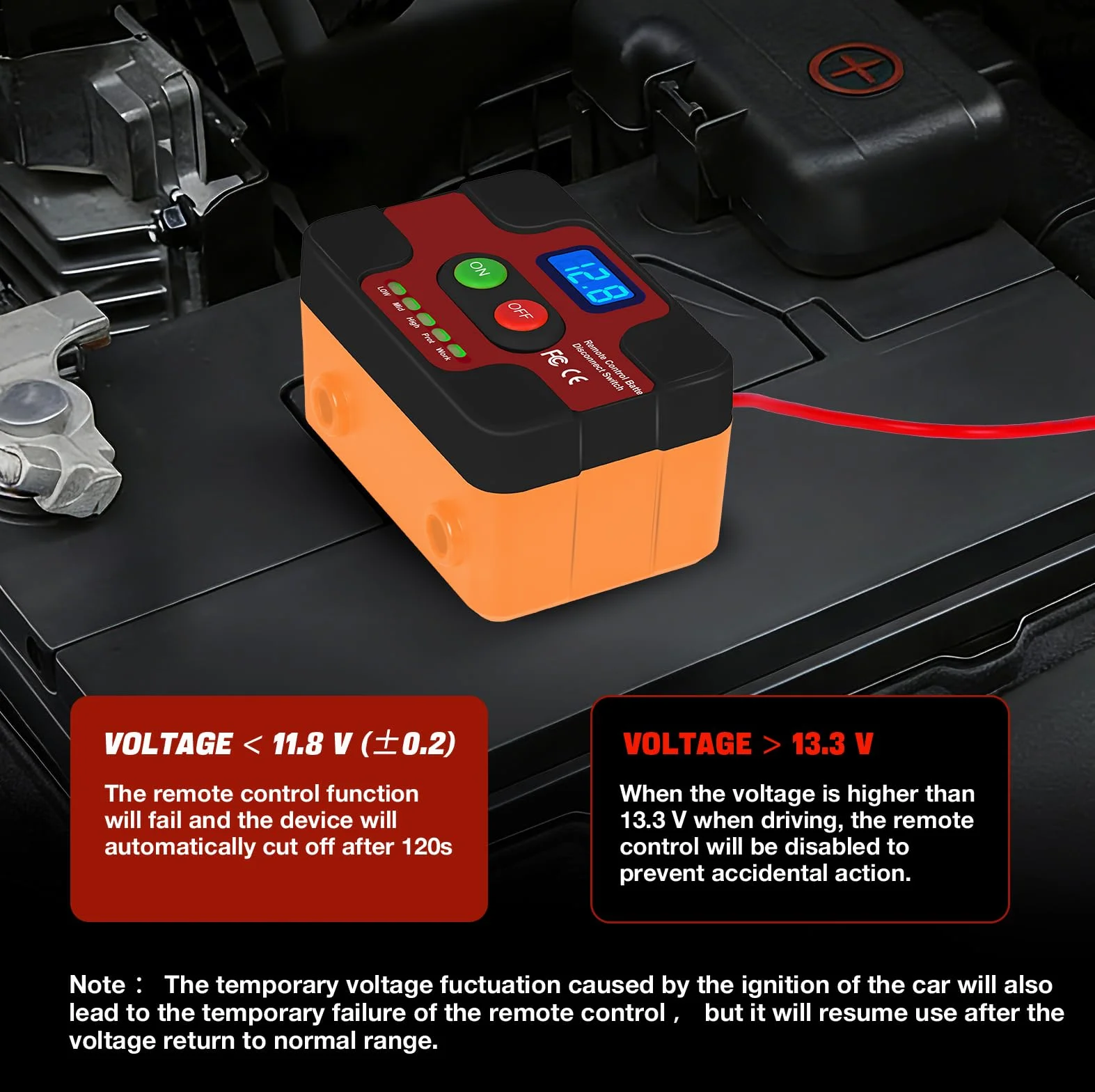 Stacca Batteria 12V Per auto con Display LED, Staccabatteria Automatico Antifurto, 240A Sezionatore Remoto Senza Fili, Con 2 Telecomandati Wireless Interruttore Batteria Per auto Camper Camion