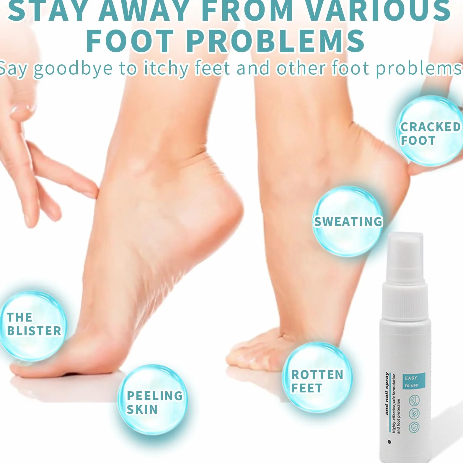 Foot and Nail Spray 2 pz Spray Fungo per Unghie Riparazione Odori