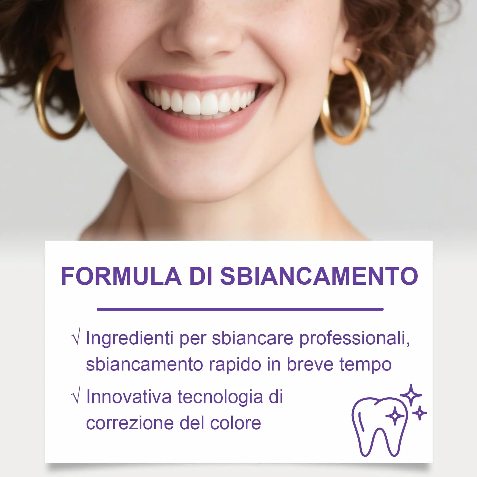 Kit Sbiancante Denti Professionale, Gel Sbiancamento Dentale, Rimuove Macchie Caffè, Viola 3 Pezzi
