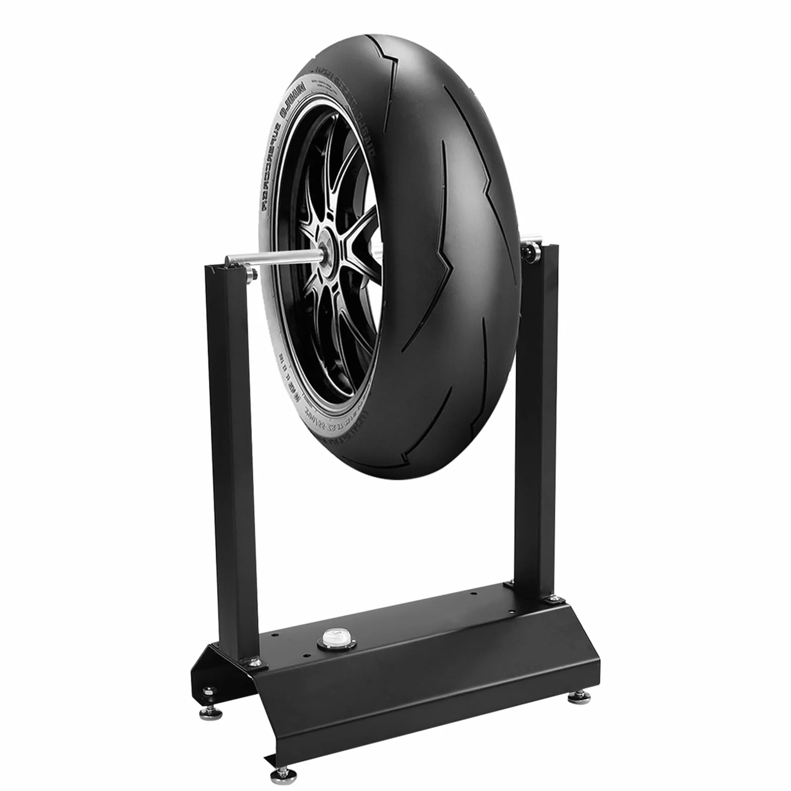 COSTWAY Equilibratrice per Ruote di Bici e Moto, Equilibratrice Statica con Base e Coni Regolabili, Equilibratrice Portatile per Bilanciare Pneumatici di Moto e Bici