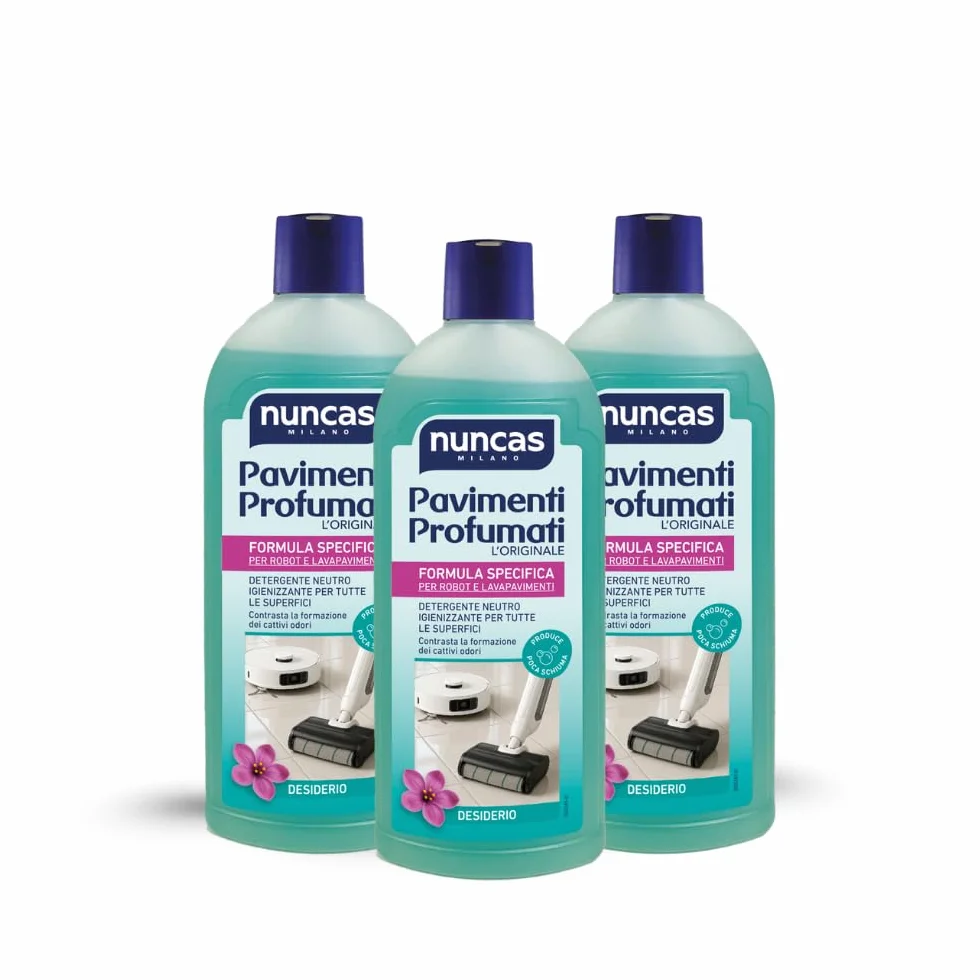 Nuncas Detergente Pavimenti Desiderio Multipack 3 x 500 ml per Robot e Lavapavimenti