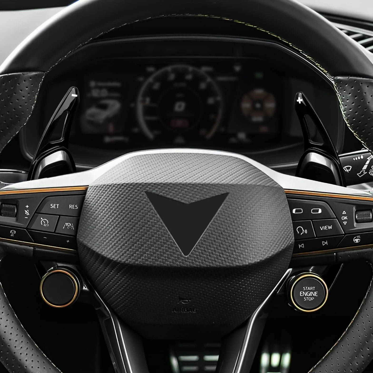 KUNGKIC Estensione bilanciere volante ABS Seat Cupra Leon Ateca Formentor 2021-2025 (nero)