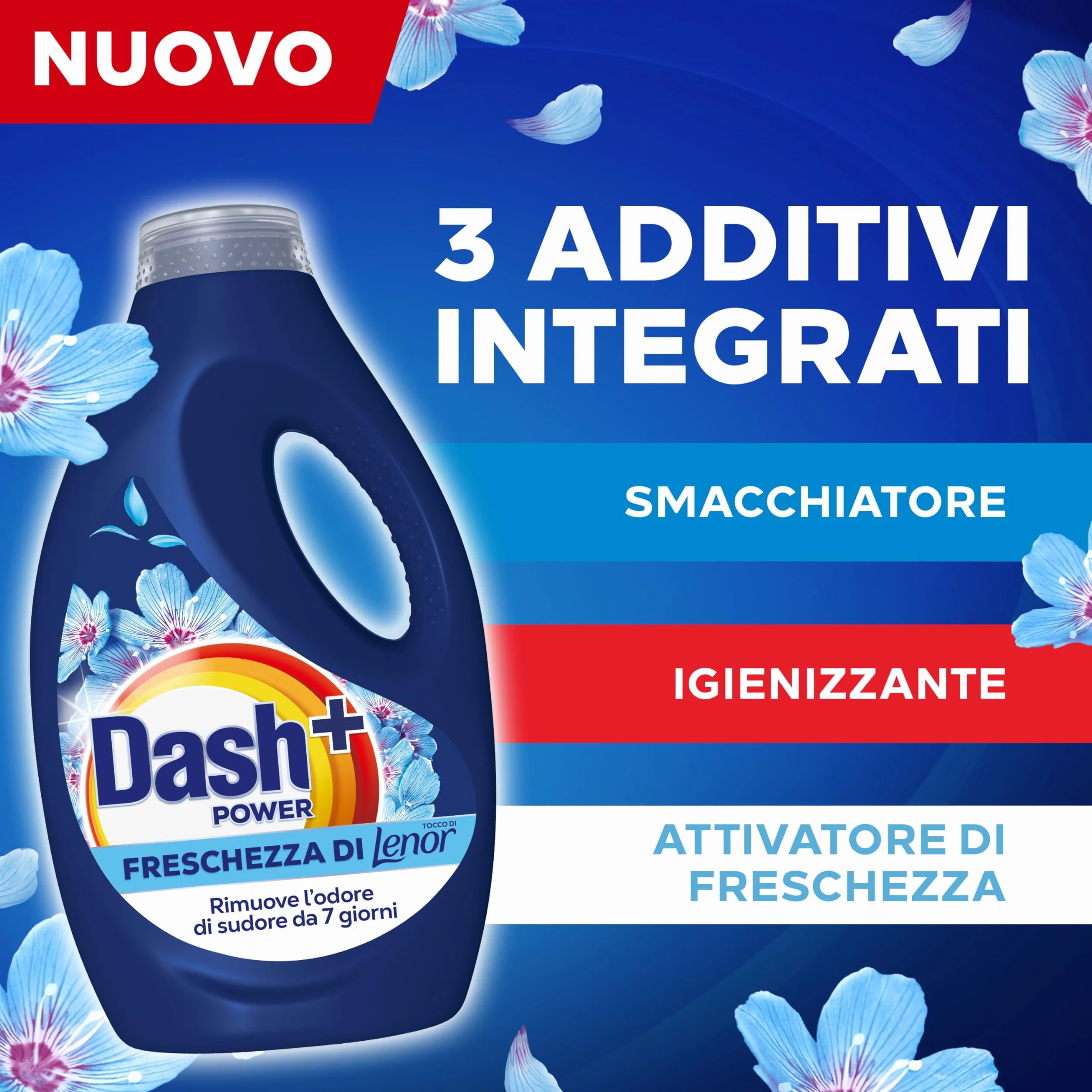 Dash Power Detersivo Liquido Lavatrice 80 Lavaggi Freschezza Di Lenor Risveglio Primaverile