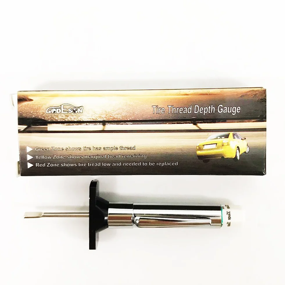 GODESON Misuratore Battistrada Pneumatici Calibro 25 mm 32 Pollice Codice Colore 6 Lati per Auto Moto Motocicletta
