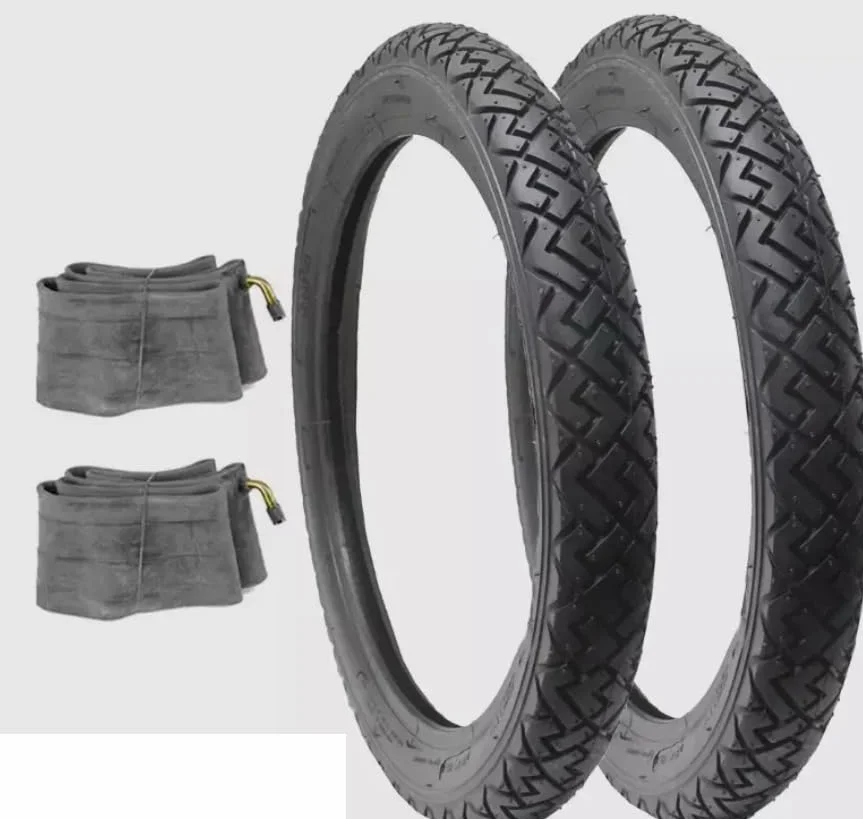 2 COPERTONI RUOTE PNEUMATICI GOMME 2 1/2-16 + 2 CAMERE D'ARIA MOTO SI