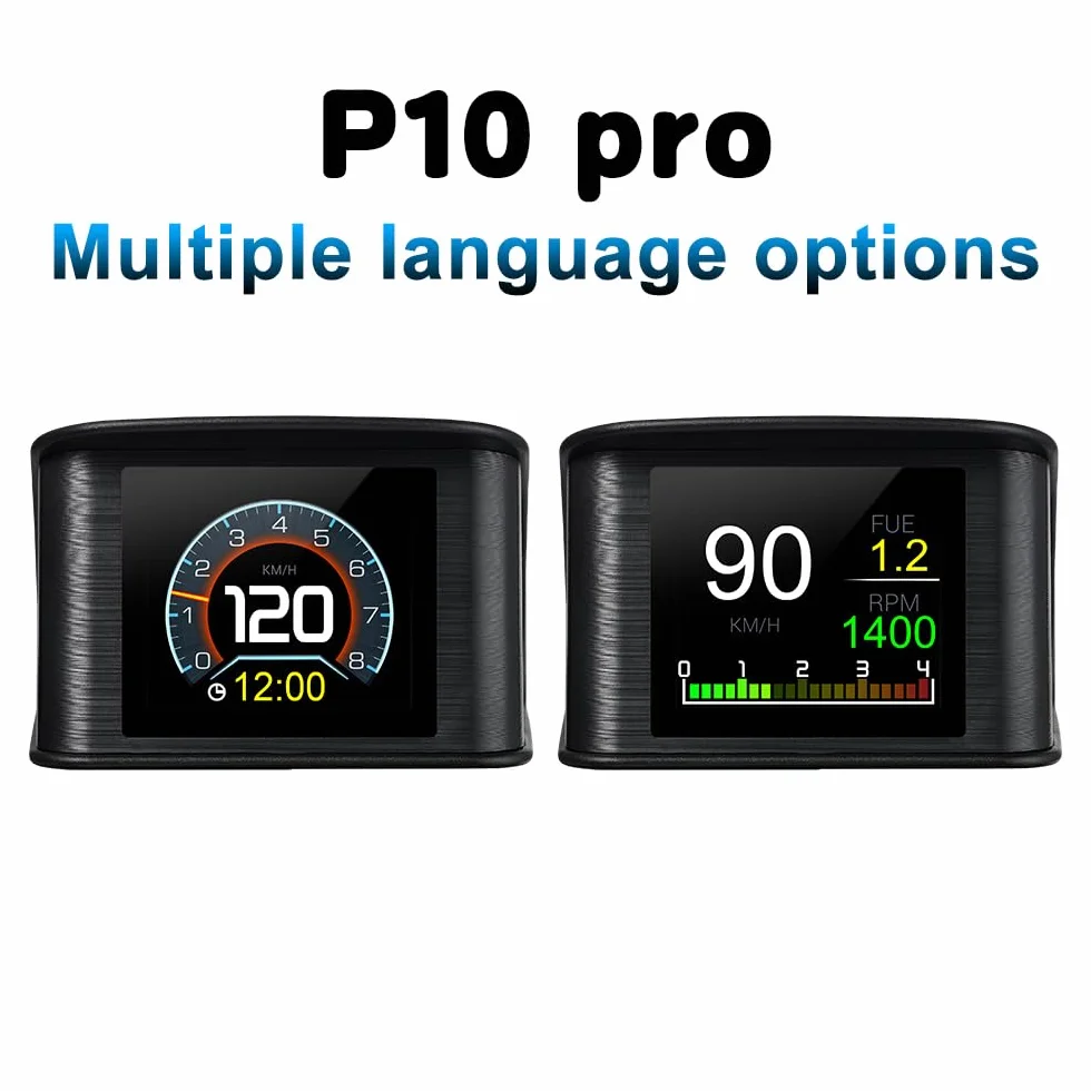 P10 PRO Auto OBD2 Head Up Display Digital Tachimetro Computer di Bordo Allarme Velocità Eccessiva Codice Errore Motore Accessori Elettronici