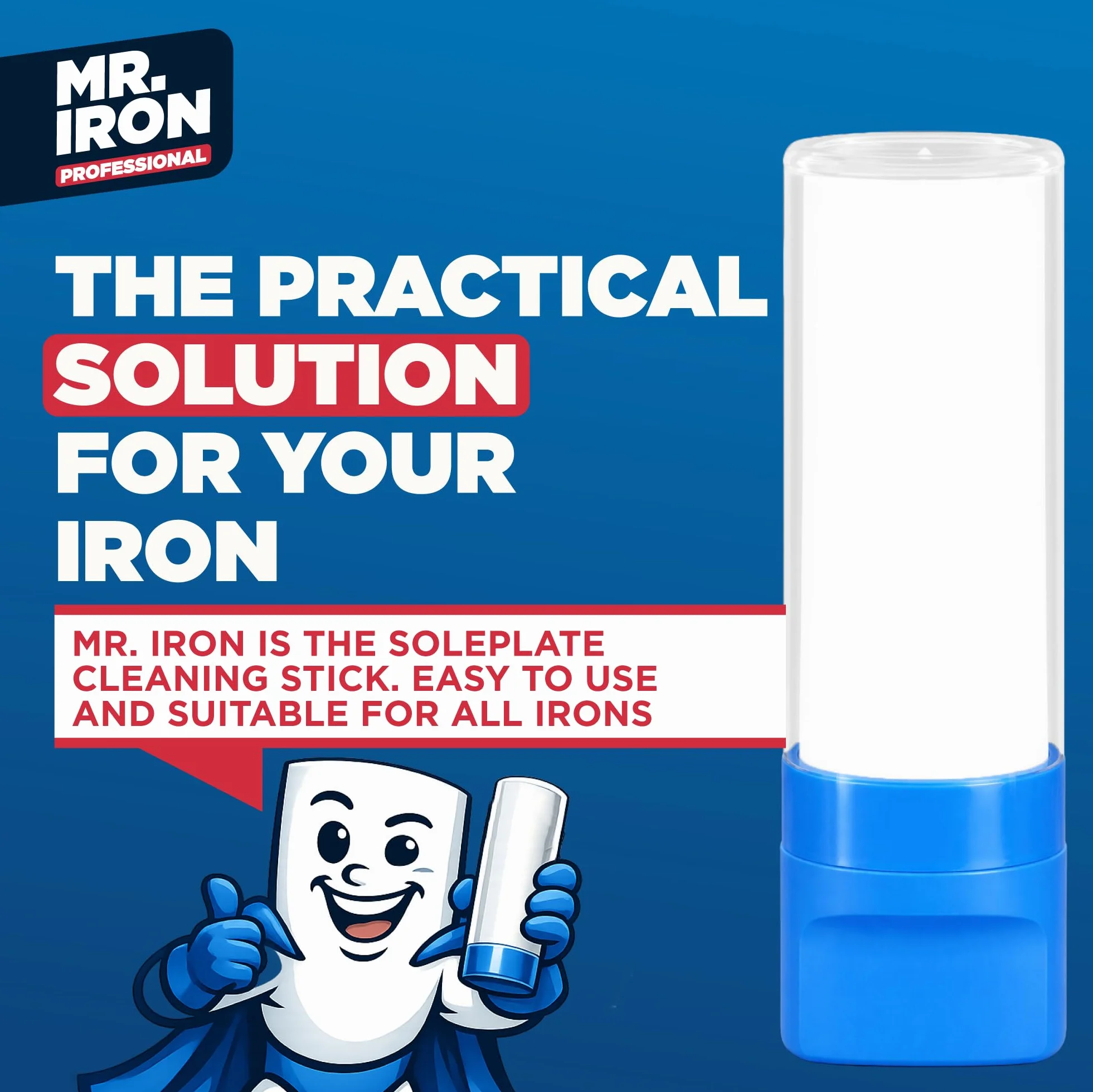 Mr. Iron Stick Pulisci Ferro da Stiro Universale, Made in Italy, Rimuove Incrostazioni e Calcare dalla Piastra
