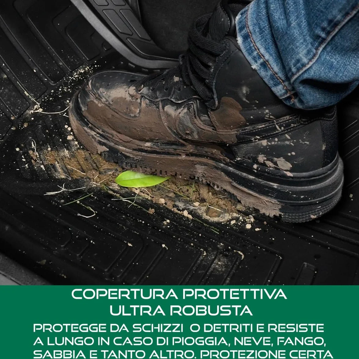 SERIE 4 TAPPETI - TAPPETINI IN GOMMA TPE NERI PER FIAT PANDA III DAL 2012 in poi