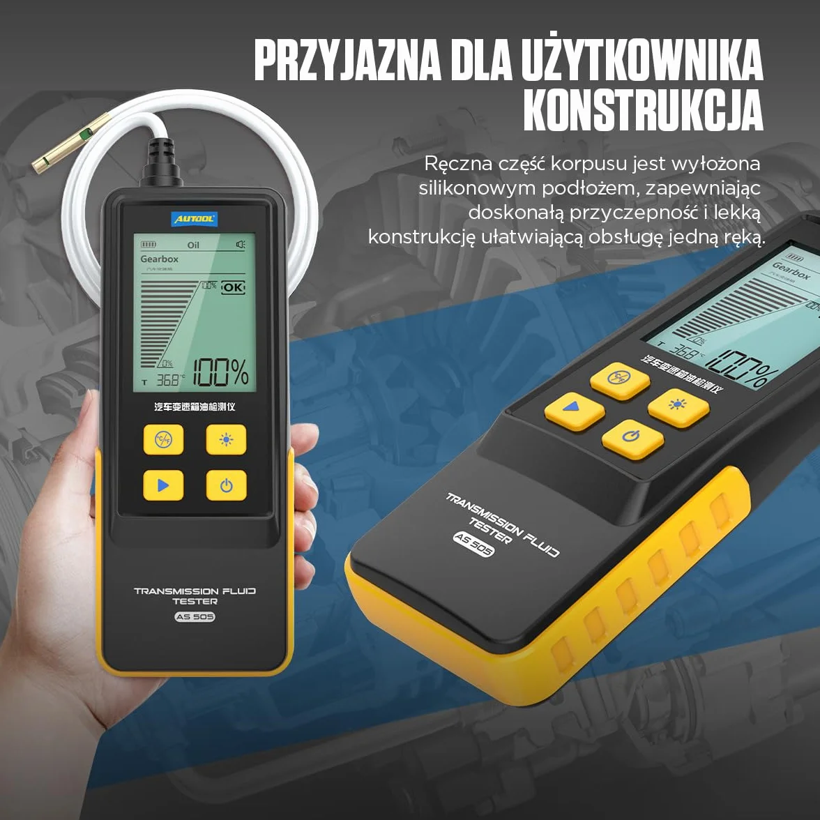 Tester del fluido di trasmissione, Tester dell'olio della trasmissione automatica Rivelatore di trasparenza del fluido di trasmissione Strumento di prova diagnostico Analizzatore Meter