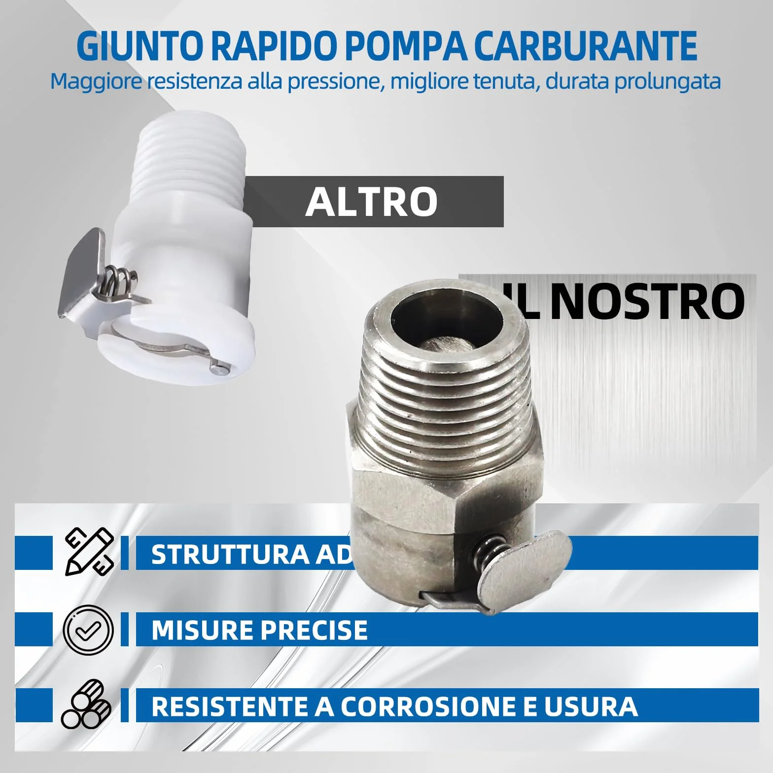 Kit riparazione attacco rapido pompa carburante metallo BMW R1200GS R1200R R1200RT K1200R K1200S K1200GT 3/8 pollice
