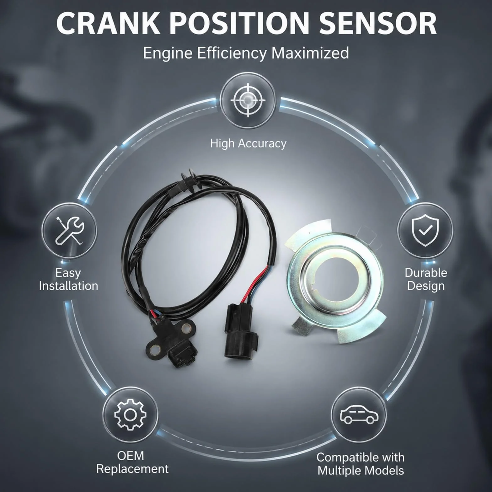 Sensore Posizione Albero a Gomito Crank Position Sensor MD348238 per L200 e Pajero 2.5 TD 1990-2007 - Alta Precisione e Sensibilità per Controllo Accensione