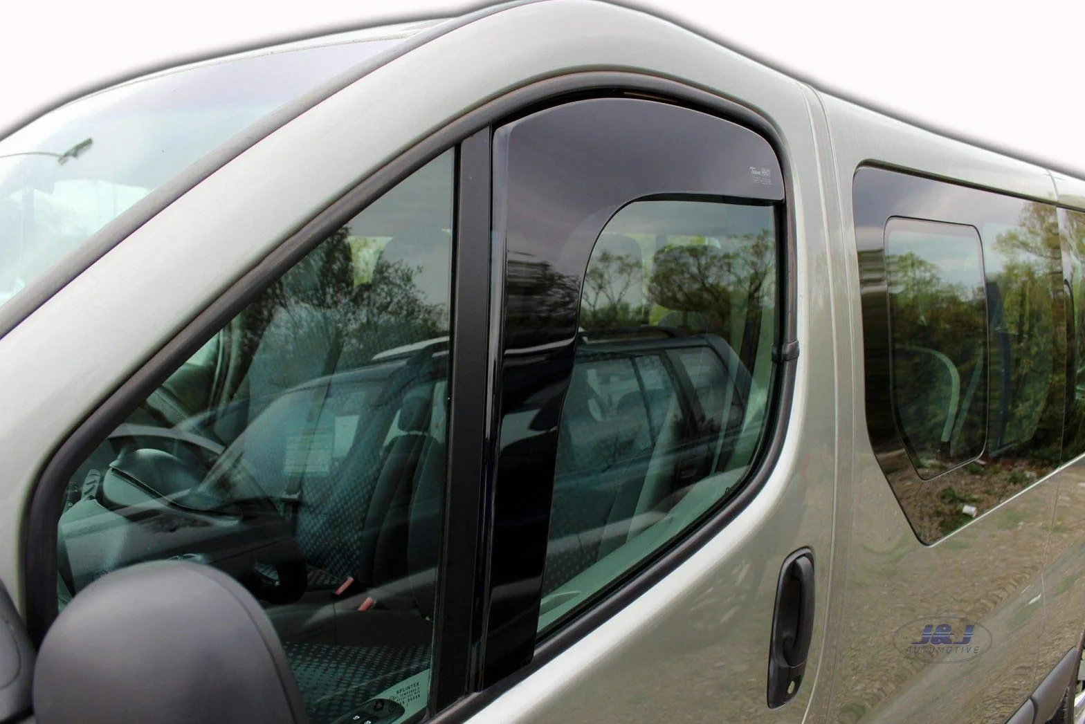 J&J AUTOMOTIVE Deflettori d'Aria Renault Trafic 2001-2014 Set 2 Pezzi Nero Fumé Oscurato