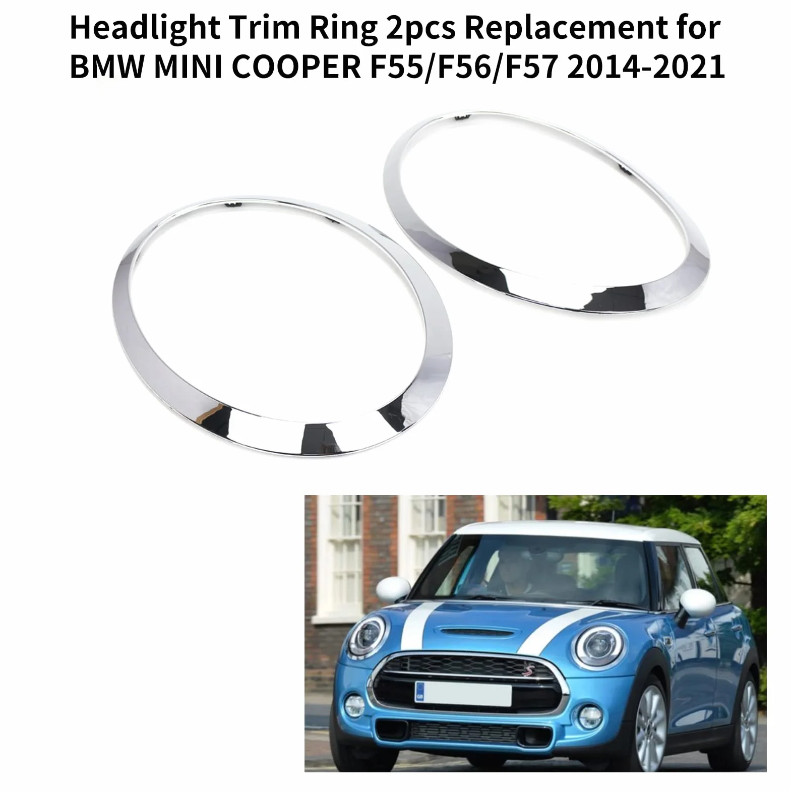 Anello di ricambio per BMW Mini Cooper F55/F56/F57 2014-2021 2 pezzi argento