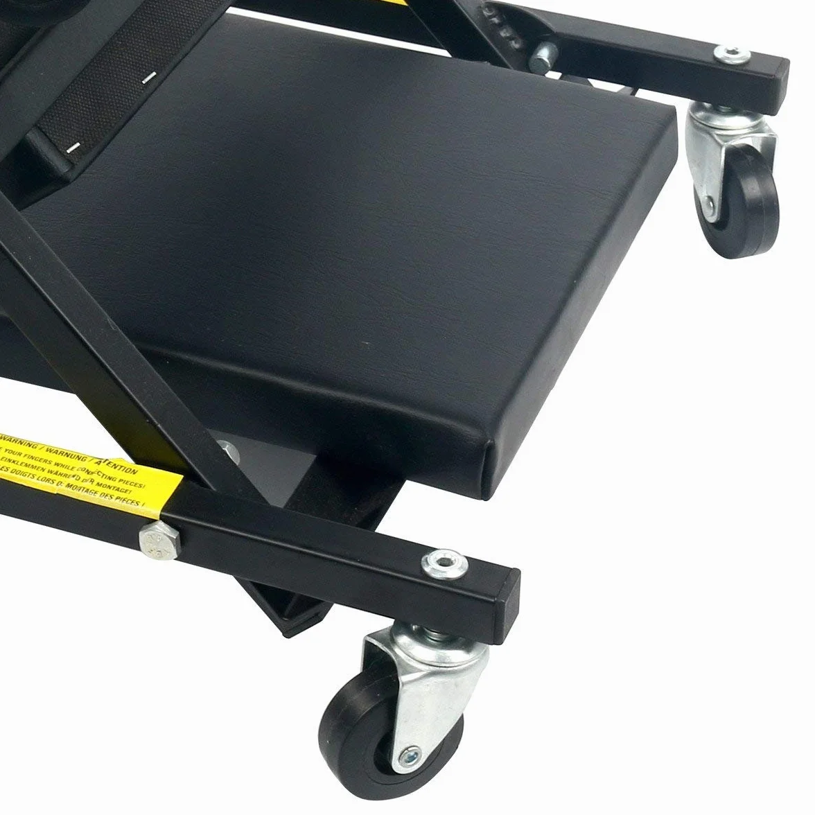 FreeTec Carrello Meccanico, Carrello sotto Auto, 2 in 1 Sdraio Pieghevole da Officina, Trasformabile in Seduta Sgabello, 1m di Lunghezza, Carica Massima di 150kg, Nero