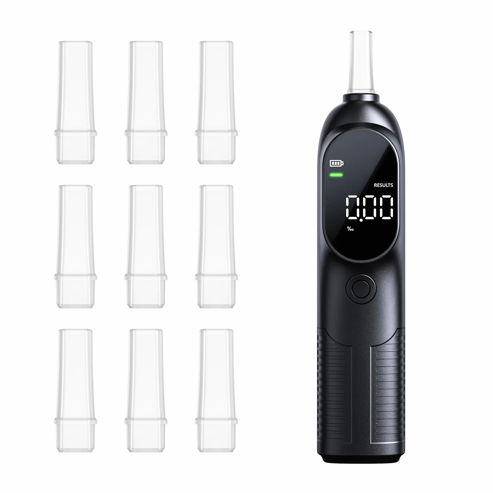 Etilometro Professionale ad Alta Precisione con Sensore Intelligente e Display Retroilluminato, Analizzatore Portatile del Respiro