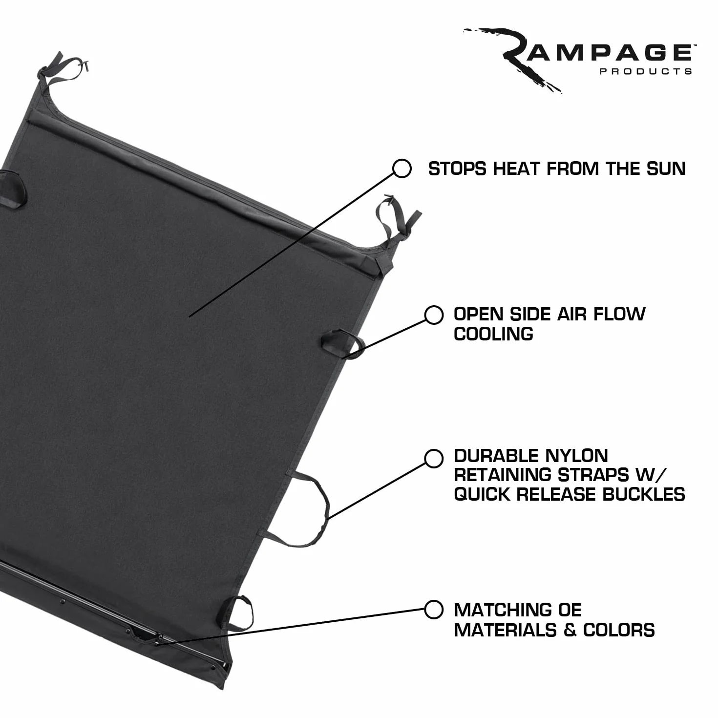 RAMPAGE PRODUCTS California Brief Soft Top for Jeep Wrangler TJ | Black Diamond, Vinyl | 93335 | Fits 1997-2006 Jeep Wrangler TJ
