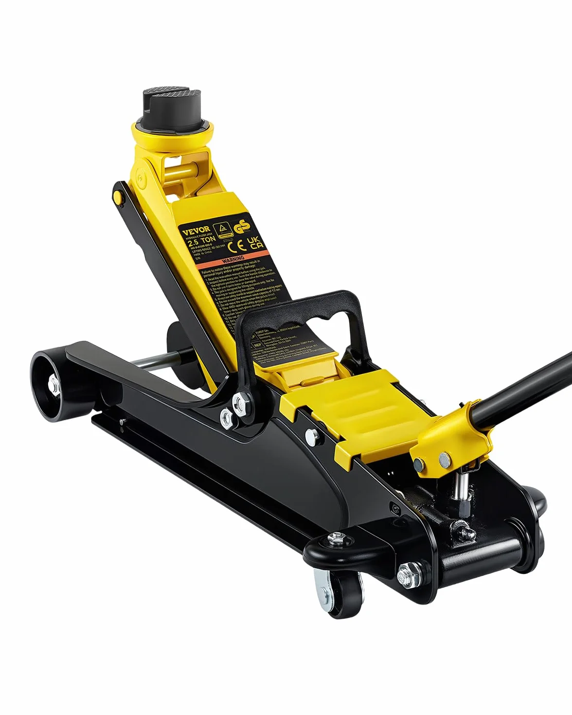 VEVOR Martinetto Idraulico a Pavimento in Acciaio 2,5 Tonnellate Altezza Regolabile 85-380mm