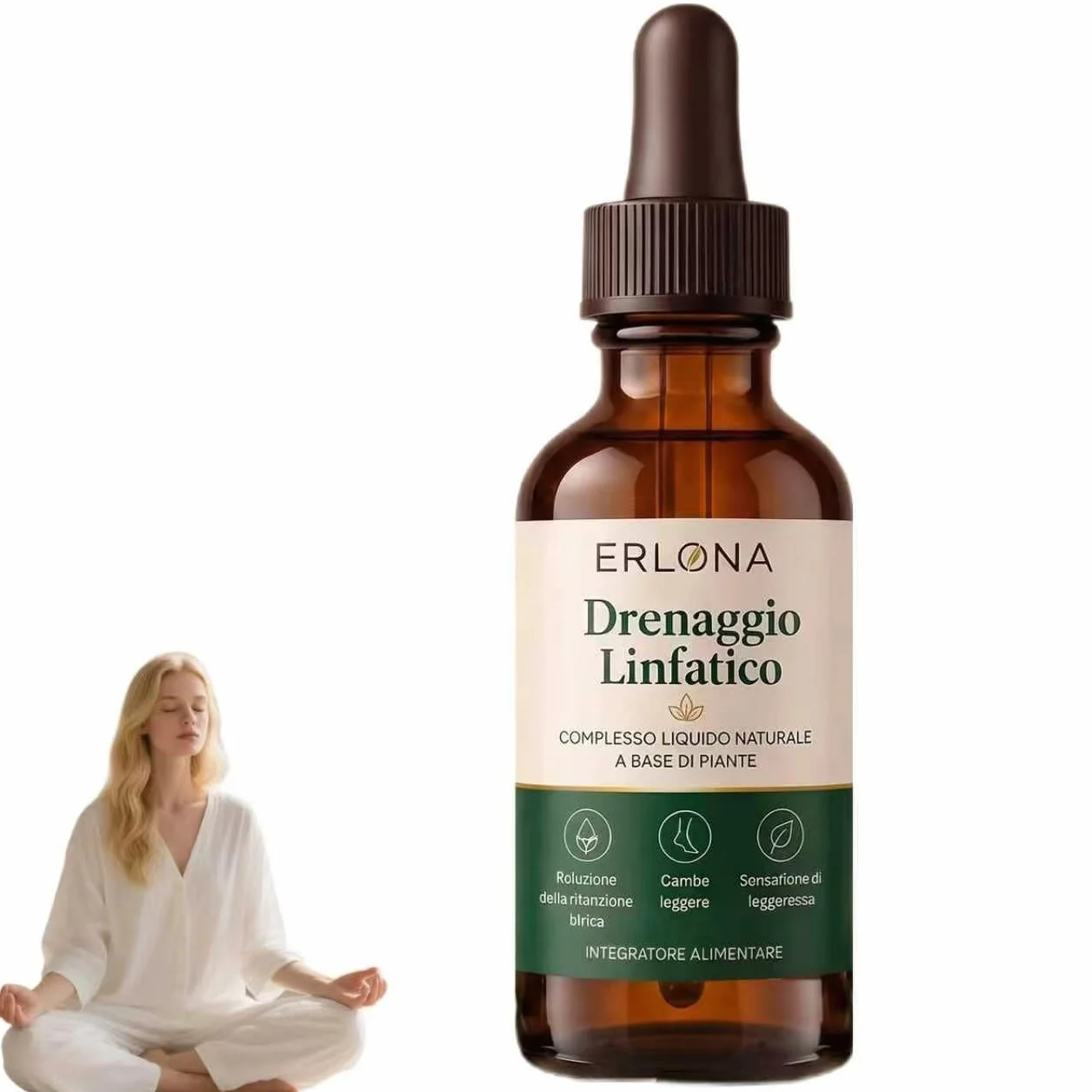 Erlona Drenaggio Linfatico Gocce, 2026 Nuovo Formula Erboristica Naturale, Adatte per Donne e Uomini (1 PC)