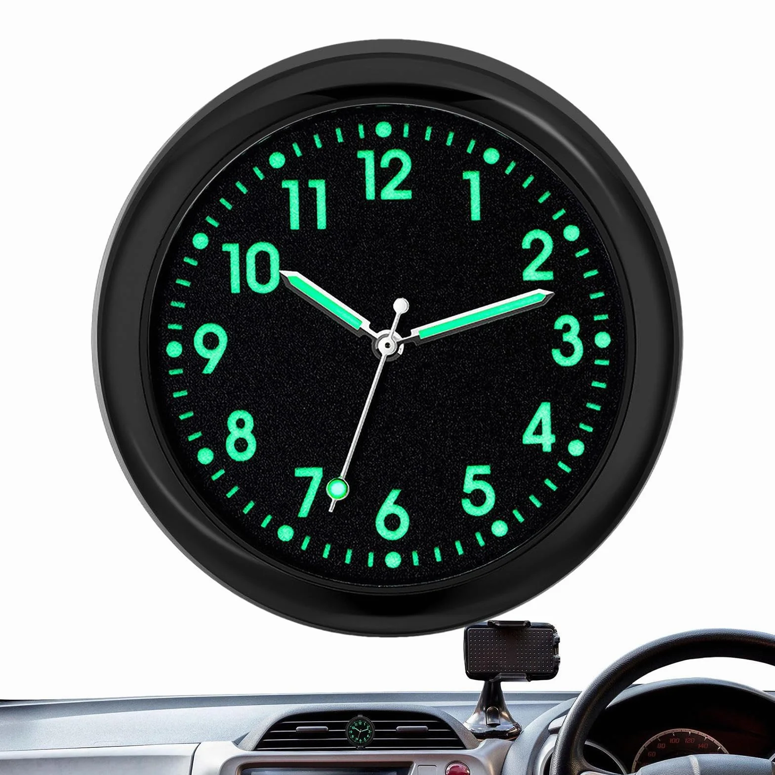 Orologio da cruscotto per Auto, Orologio analogico Luminoso | Orologi sostitutivi per autoveicoli al Quarzo, Orologio Adesivo per cruscotto Auto, Bici da Barca