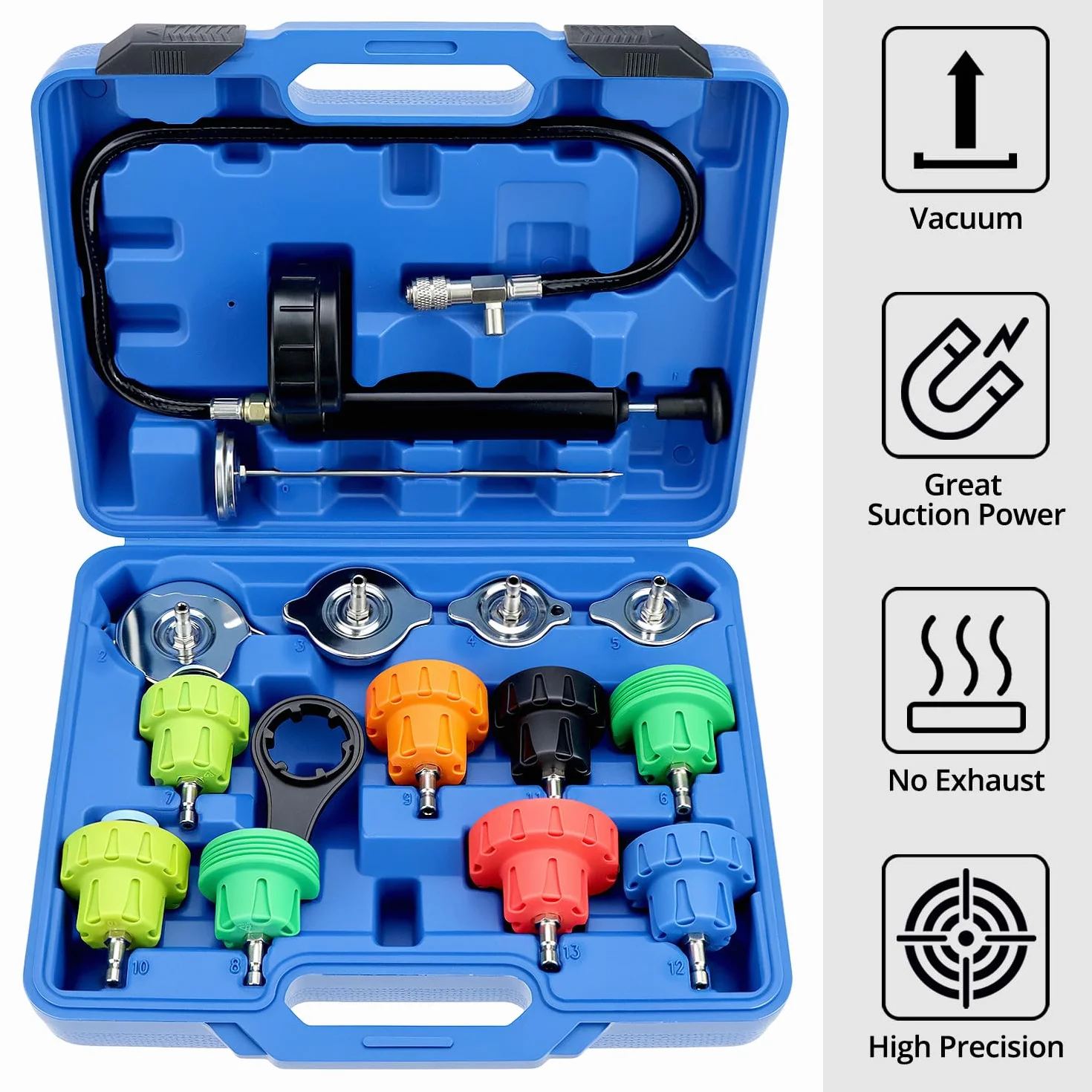 QWORK® Kit Tester Pressione Radiatore Rilevatore Perdite Pompa Sistema di Raffreddamento