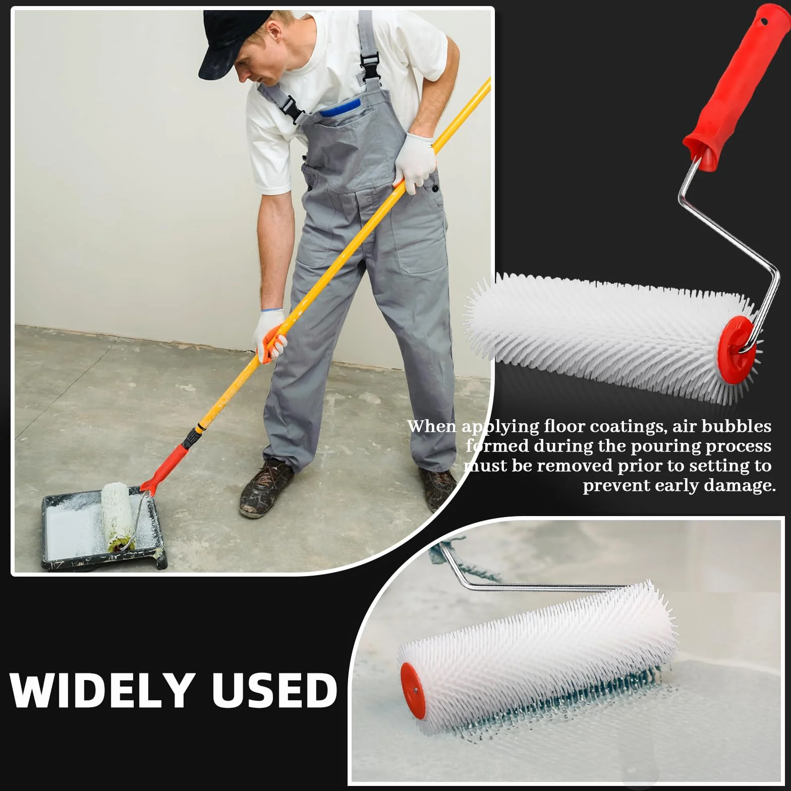 Rullo di sfiato da 23 cm, rullo frangibolle, rullo pavimento per lo sfiato dei rivestimenti del pavimento