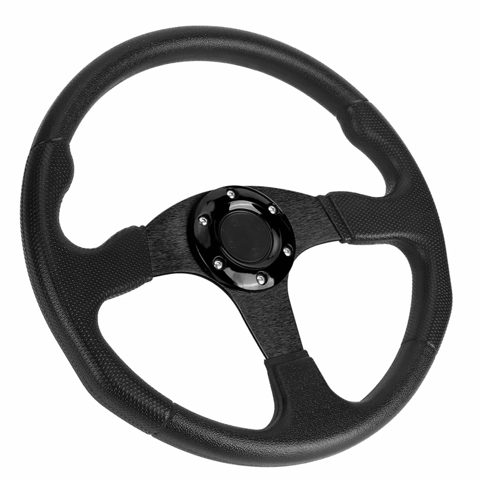 Volante sportivo per auto accessorio modificato per auto Volante 350 mm / 14 pollici Elegante e generosa pregevole fattura per l'accessorio per auto per la maggior parte dei(Nero)