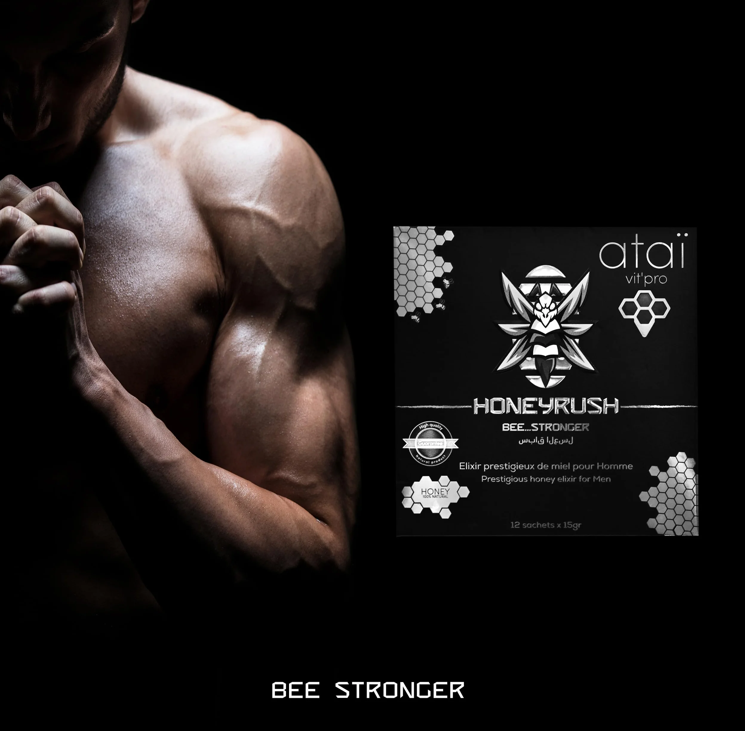 Miele afrodisiaco e stimolante - Booster di energia - Elisir per uomo - 12 bustine 15 g
