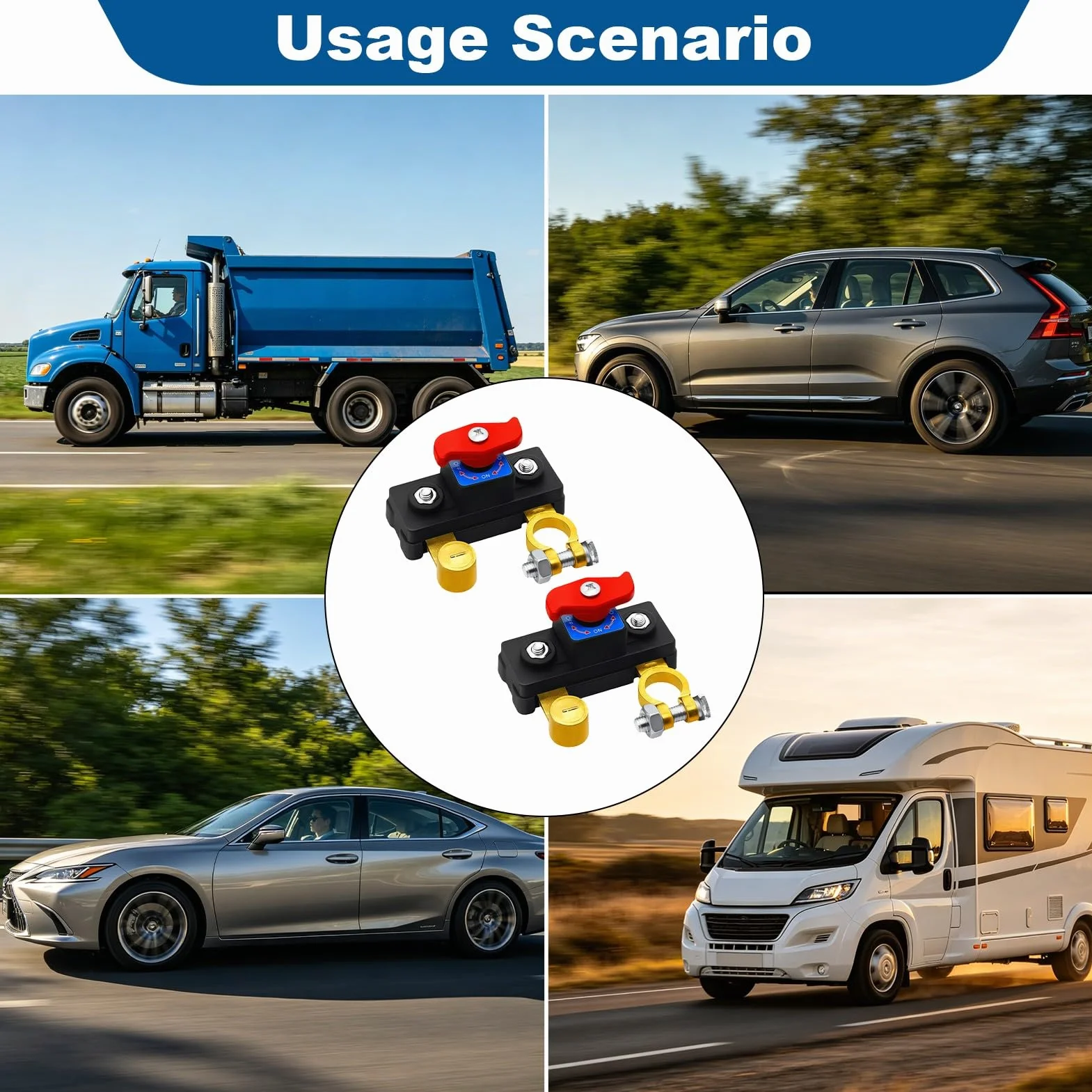 2 Pezzi Interruttore Stacca Batteria Auto 12V-24V, Staccabatteria in Rame Puro Alta Conduttività, Interruttore Disconnessione Batteria ON/OFF per Auto Camion Barca Camper Protezione Elettrica