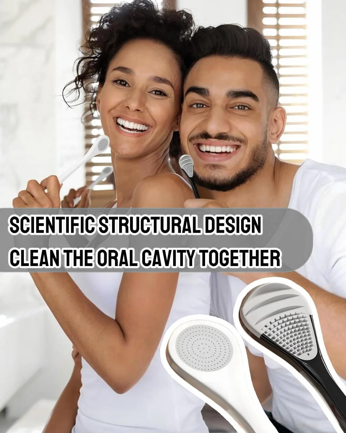 Tongue Scraper Cleaner, Nettalingua, Raschietto Lingua per Pulizia Bocca, Riduce Alito Cattivo, 2 Pezzi