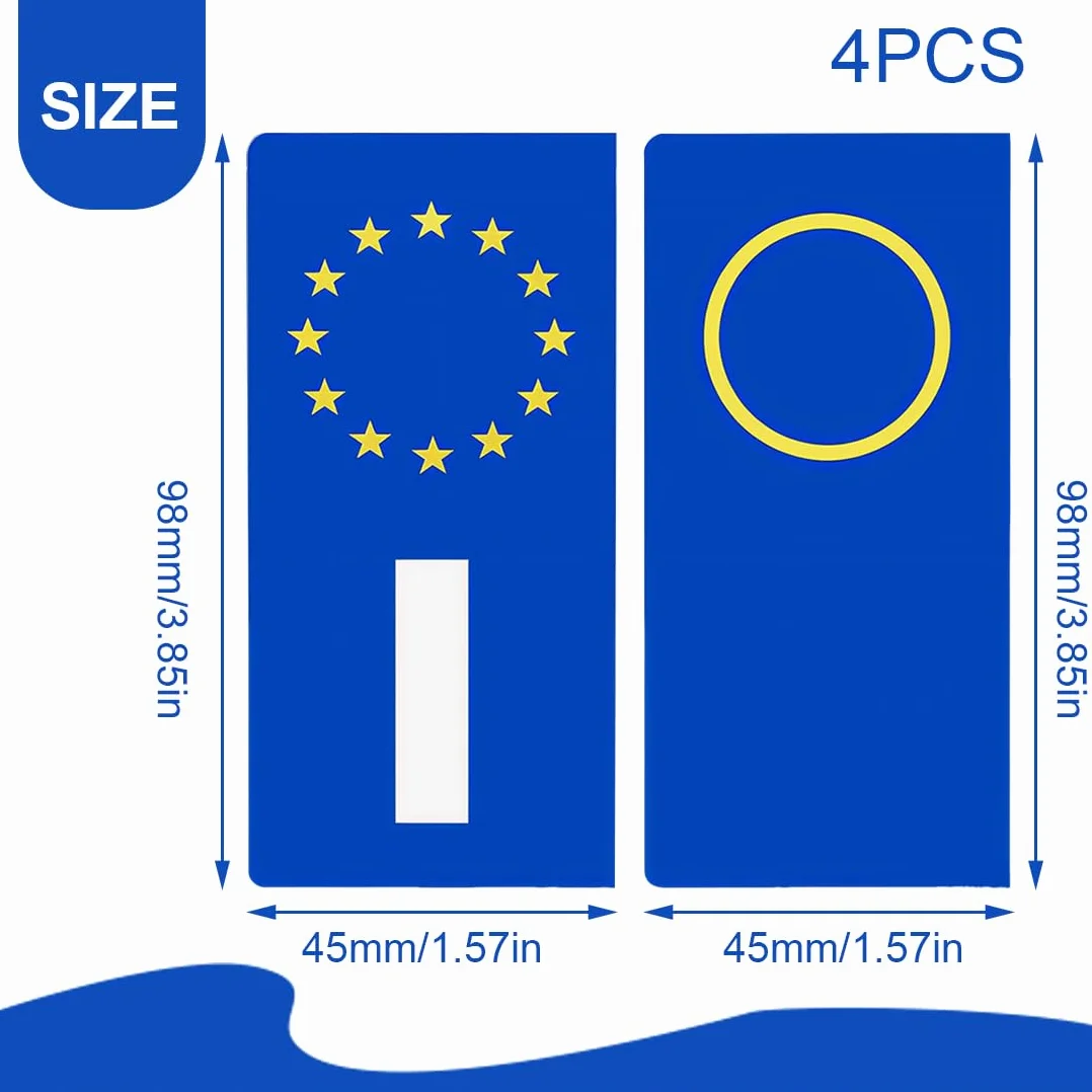 Adesivi Targa Auto Rifrangenti 45 x 98 mm Ultra Resistente Pioggia e Sole