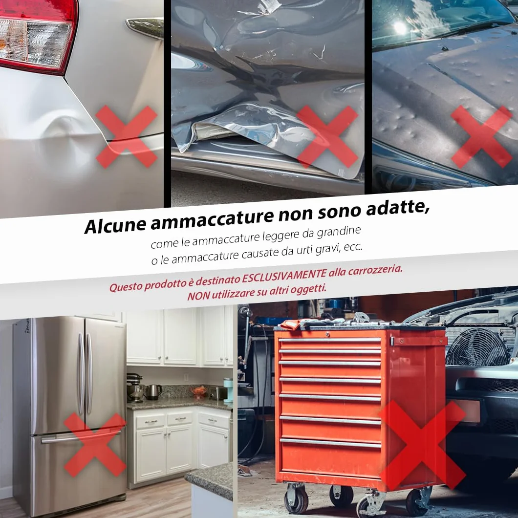 FIRSTINFO A1504A | Tira bolli in alluminio con ventosa potente da 75 mm – Rimozione ammaccature senza verniciatura