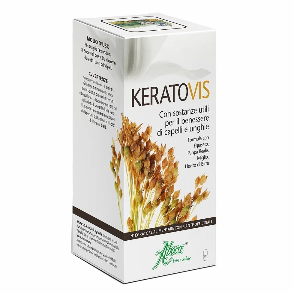 Aboca Keratovis 100 Opercoli - Integratore per Capelli e Unghie con Fitocomplesso di Miglio