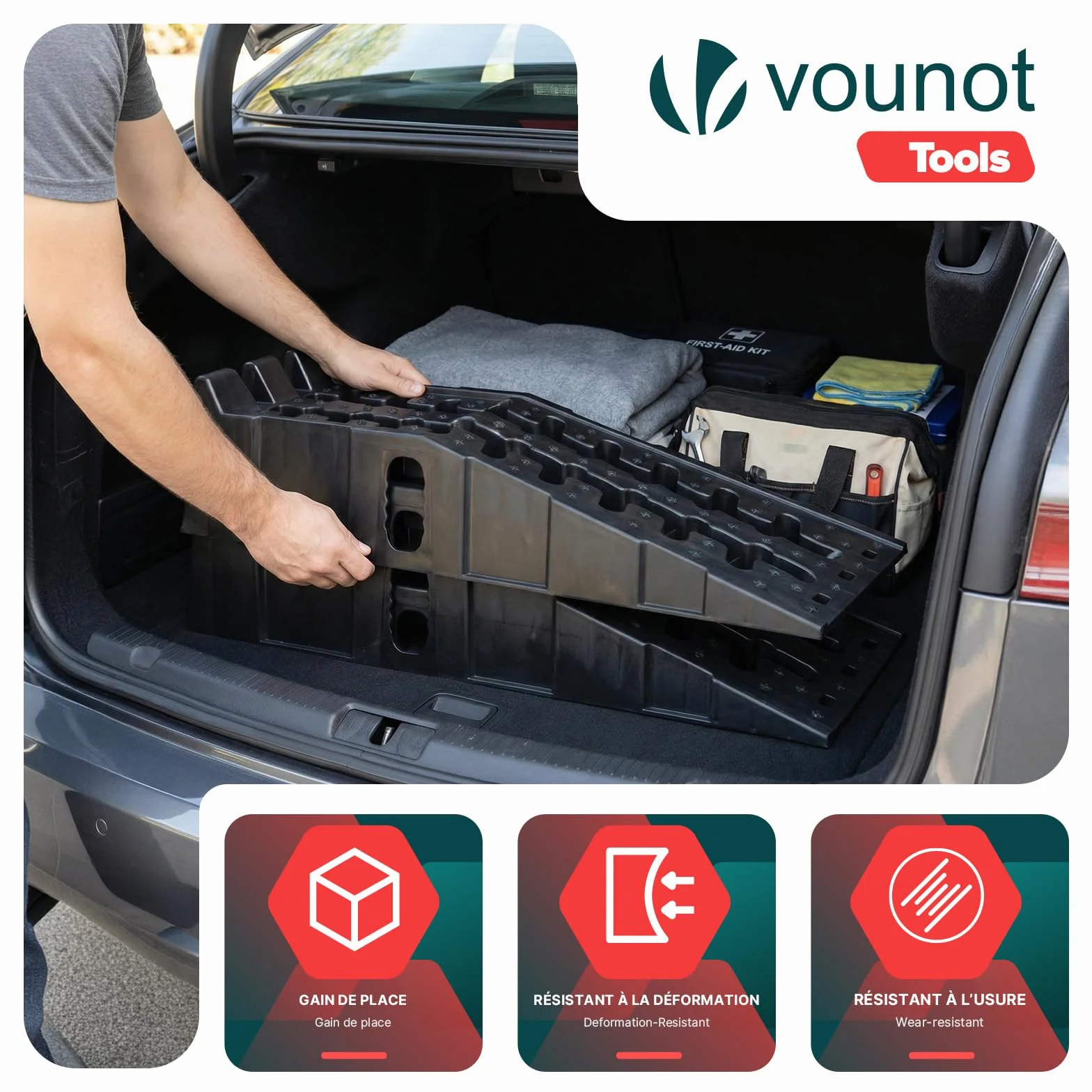 VOUNOT® Set di 2 Rampe per Auto da 5 Tonnellate Rampe di Carico Antiscivolo