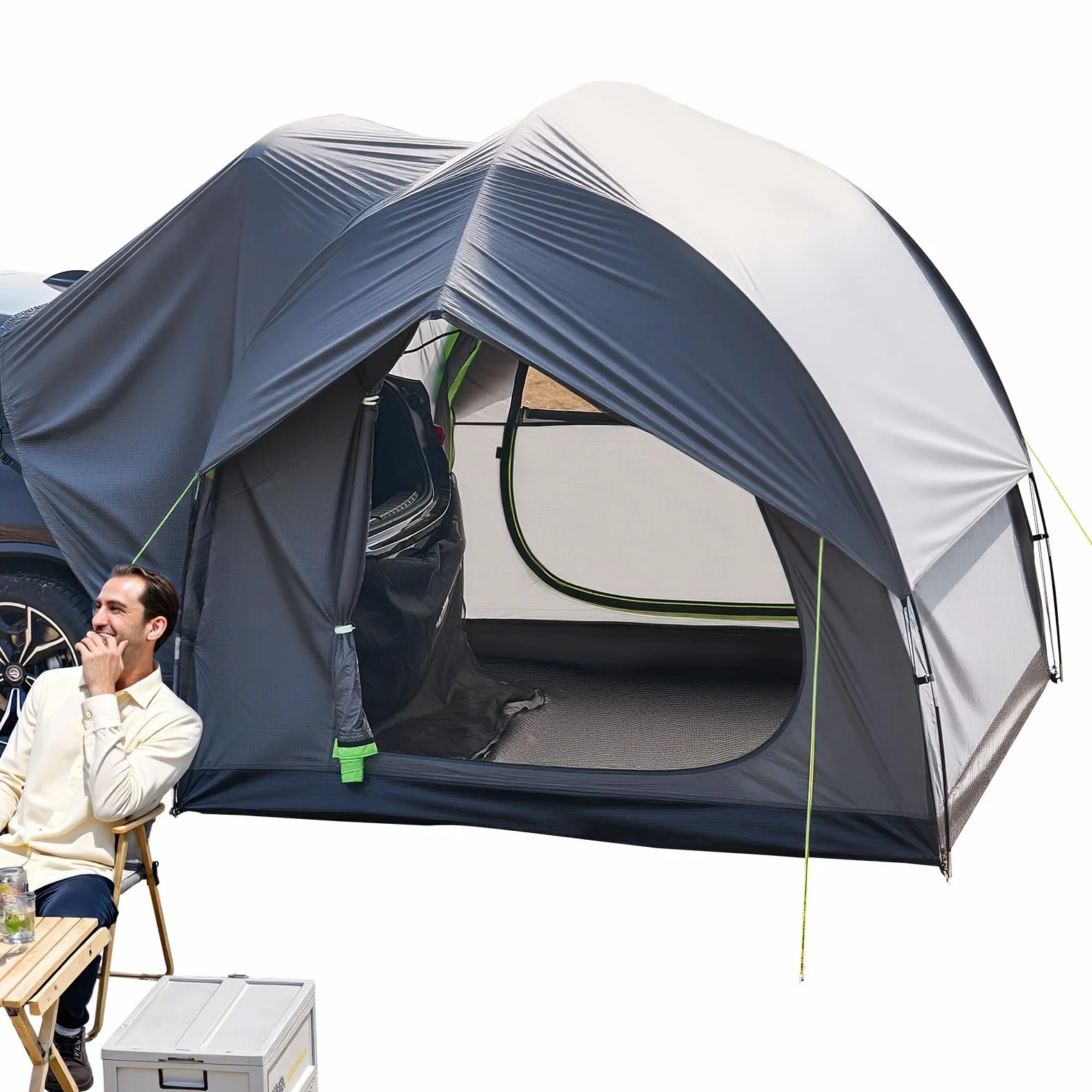 VEVOR Tenda da Campeggio per Auto SUV 240 x 240 x 215 cm Impermeabile PU2000 Design a Doppio Strato 5-8 Persone
