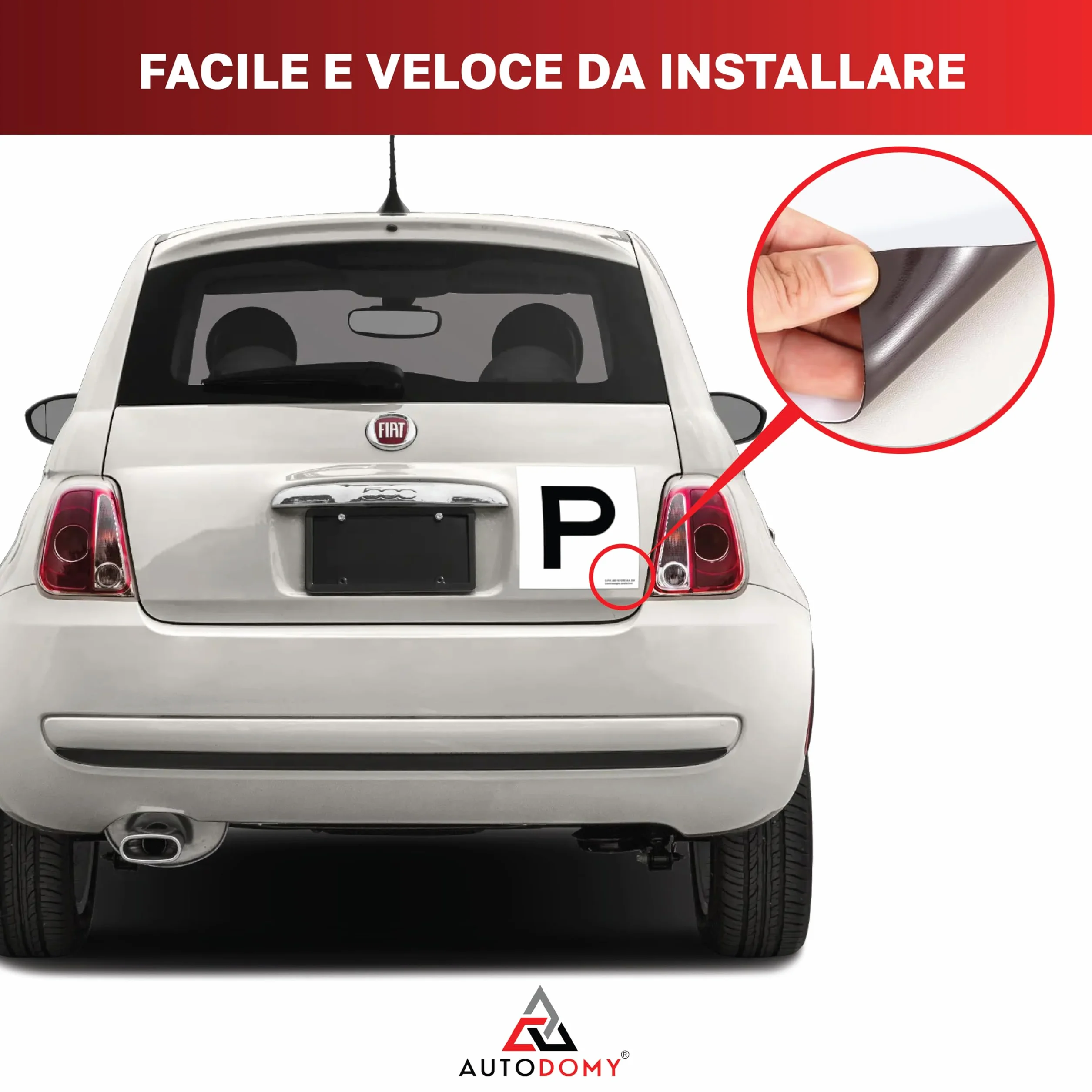 P Principiante Magnetica Vinile Set 2 Pezzi Anteriore + Posteriore per Auto