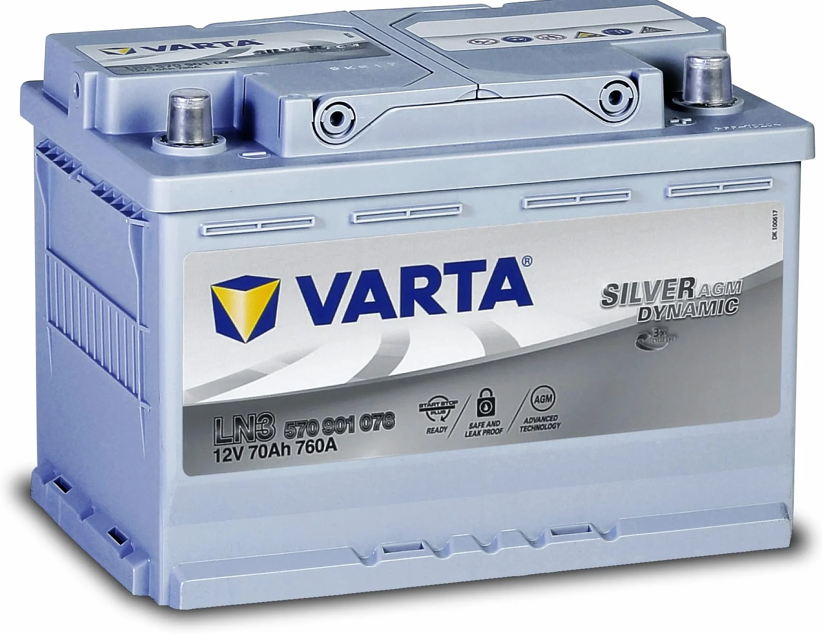 Varta Silver Dynamic Agm Batteria Auto 70 Ah 12V 27.8 x 17.5 x 19 Cm