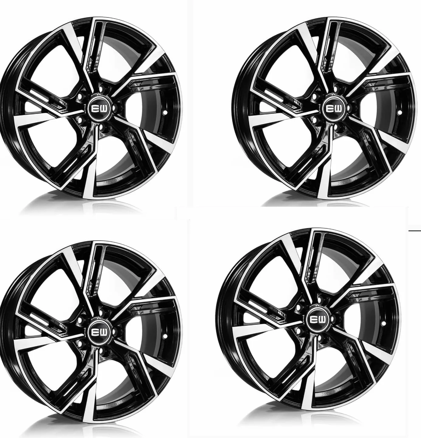 4 Cerchi in lega compatibili per VW Golf 5 6 7 7,5 8 8,5 passat tiguan scirocco 18 pollici rs6 nero lucido