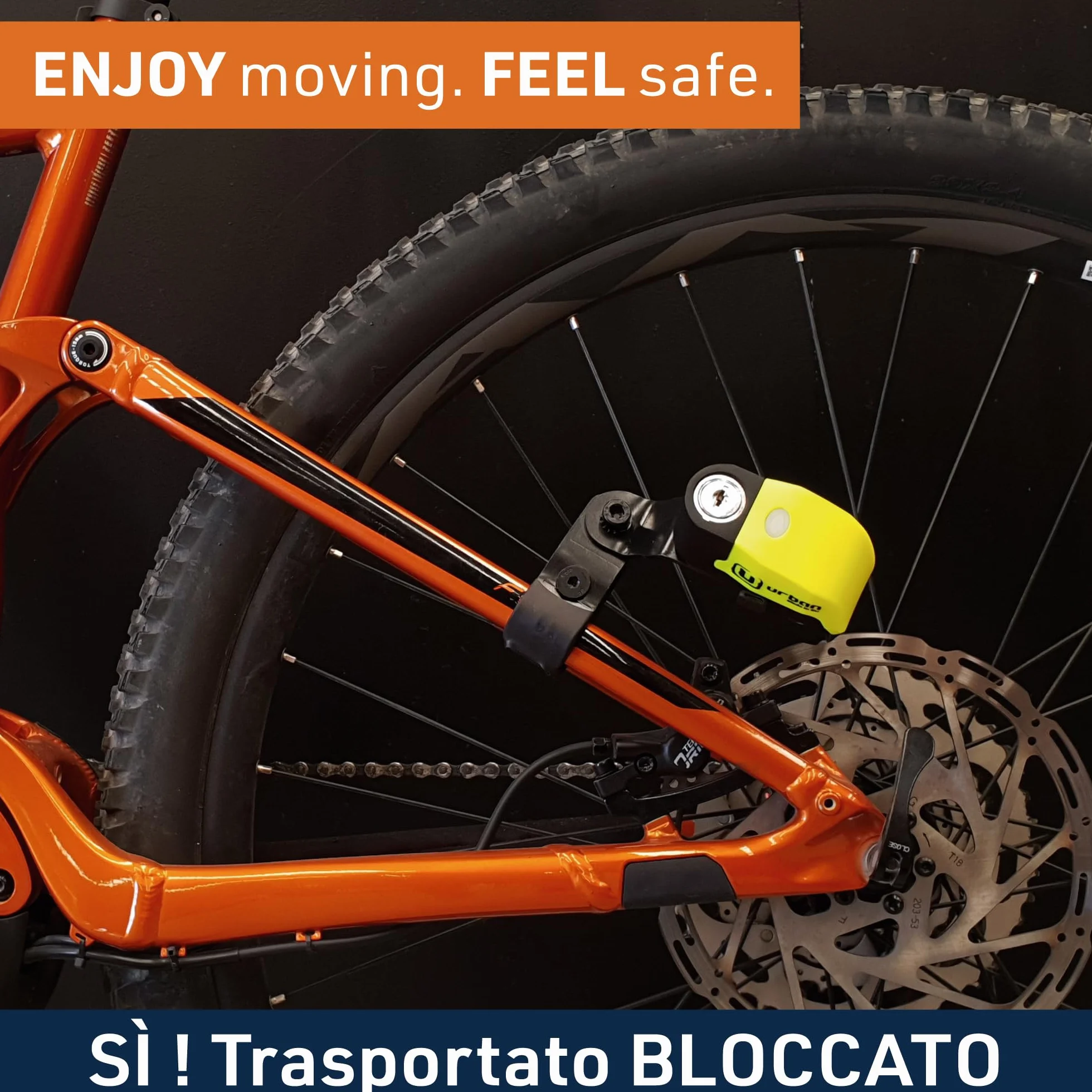 URBAN UR6 Antifurto Moto Blocca Disco con Allarme 120dB LED Impermeabile Sensibilità A+